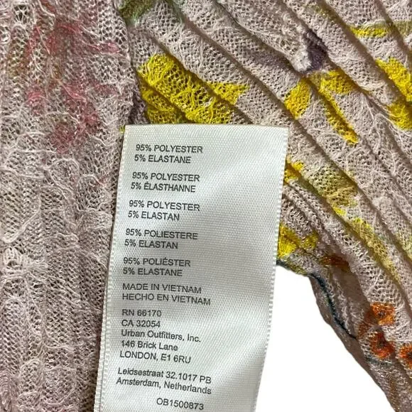 Free People Angelina Top Small Pink Floral Print Lace New Sheer Romantic Cottage - Picture 6 of 7